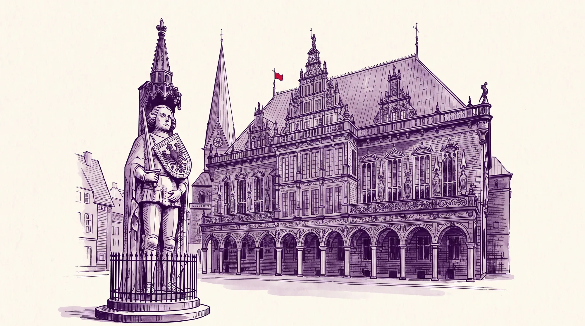 Bremen mit Roland und Rathaus — implec IT-Dienstleister in der Region