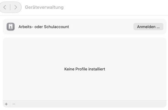 Geräteverwaltung ohne installierte Profile