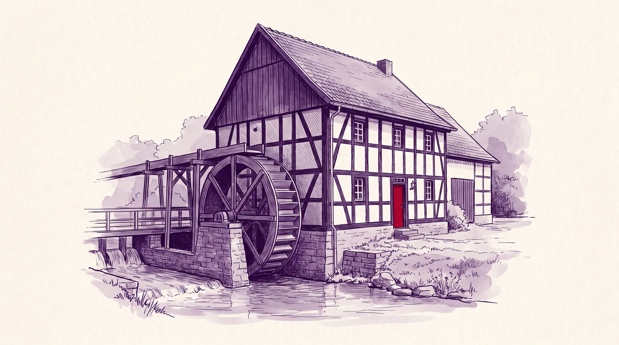 Wegberg mit historische Wassermühle — implec IT-Dienstleister in der Region