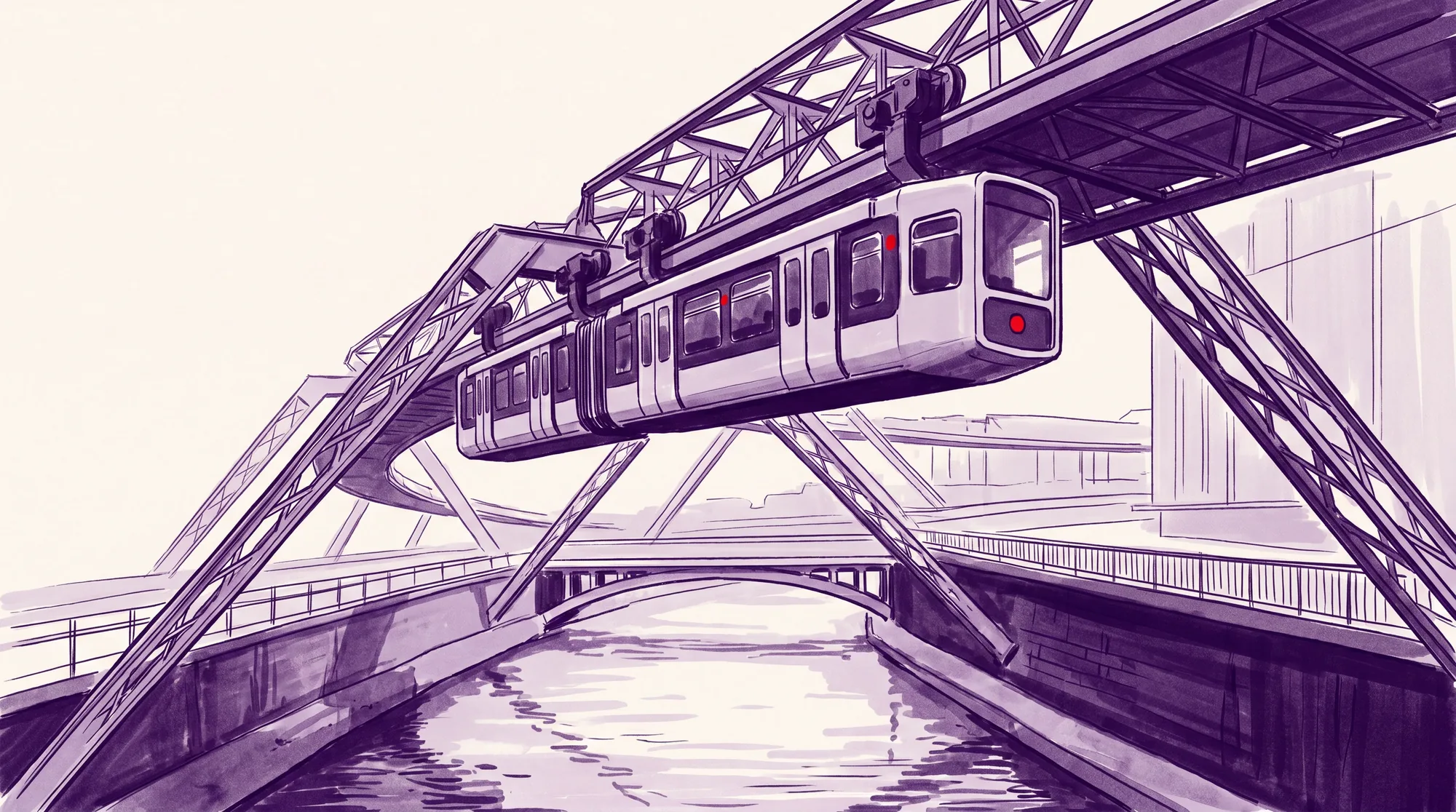 Wuppertal mit Schwebebahn — implec IT-Dienstleister in der Region